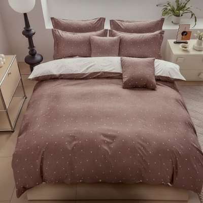 Apró pöttyös 3 részes ágyneműhuzat - Barna