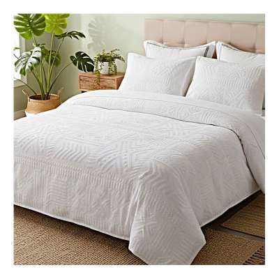 Bohém dombornyomott 3 részes ágyneműhuzat - Fehér