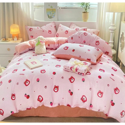 Pink teddy gyerek krepp ágyneműhuzat szett - 2 részes