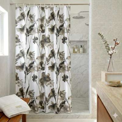 Virágmintás zuhanyfüggöny