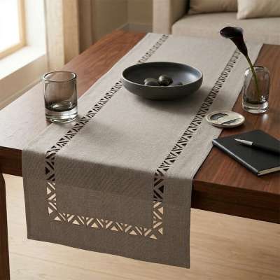 Delta szürkésbarna színű futó terítő - 40x110 cm