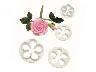Rózsaszirom/kör alakú virág kiszúró forma készlet 30, 35, 45 és 50 mm - PME