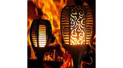 LED kerti láng imitációs  lámpa napelemes meleg fehér láng effekt, IP44