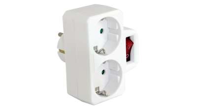 2 utas adapter + kapcsoló, fehér