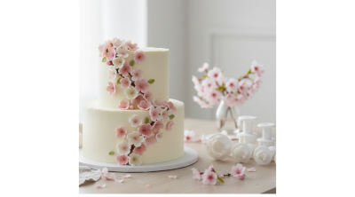 Cseresznyevirág fondant kiszúró Szett – 4 db rugós kiszúróval