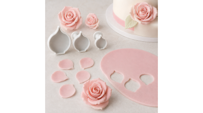 Rózsa Szirom Kiszúró Szett – Kisméretű, Fondant és Cukormasszához