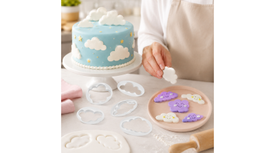 Felhő formájú fondant kiszúrók - különleges tortákhoz és sütikhez