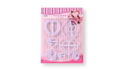 7 részes spirál és szív alakú fondant kiszúró készlet
