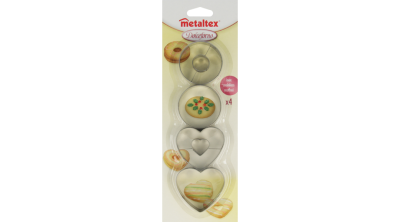 4 részes fém Metaltex linzer kiszúró készlet