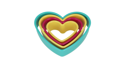 Metaltex 4 részes műanyag szív alakú süti kiszúró készlet