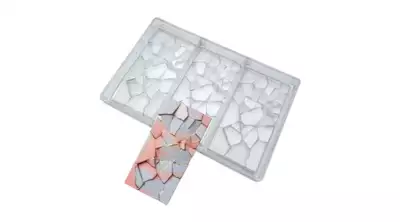 3 adagos töredezett mintás polikarbonát tábla csoki forma