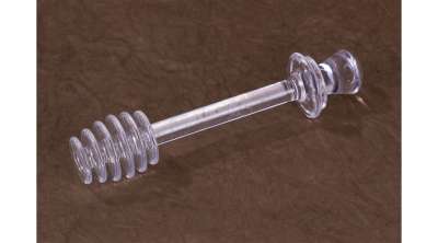 Átlátszó műanyag mézcsorgató