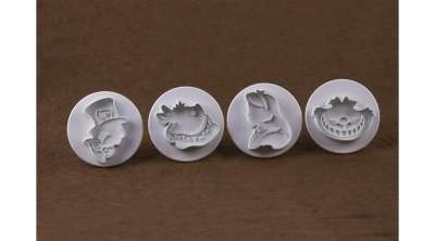 Fejek és kalapok 4 részes rugós fondant kiszúró készlet