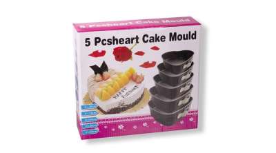 5 részes szív alakú kapcsos tortaforma készlet
