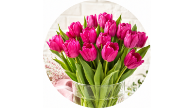 Tulipánok vázában – kerek torta tortaostya