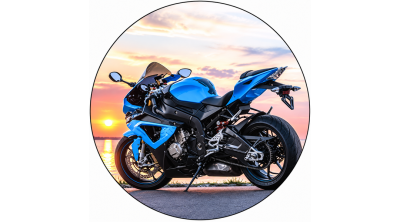 Kék motor a naplementében – 20 cm-es motoros tortaostya