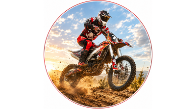 Crossmotor – 20 cm-es kerek motoros ostyalap tortára