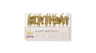 Arany Happy Birthday tortagyertya