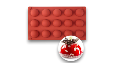 15 adagos félgömb szilikon sütőforma – bonbon, desszert és csokigolyó készítő