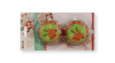 50 db-os rénszarvasos karácsonyi muffin papír