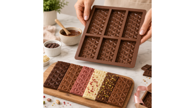 Kristálymintás szilikon csokoládé forma – 6 adagos táblás csokihoz