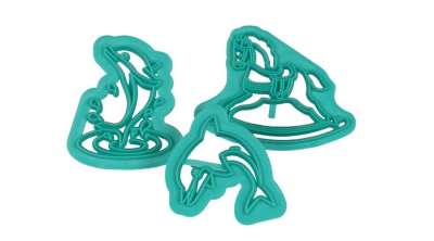 Delfinek és hintaló fondant mintázó