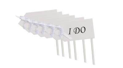 6 részes „I DO” feliratos muffin díszítő készlet