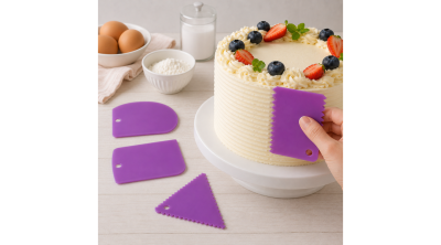 Tortasimító és Díszítő Habkártya Szett – 4 Részes