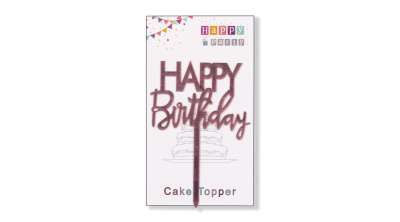 Rózsaszín Happy Birthday tortadísz