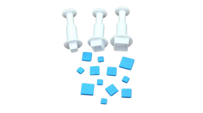 Tortadíszítő négyzet kiszúrók – 3 méret egy szettben