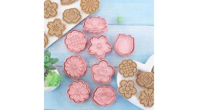 Virág Alakú Süti Kiszúró és Mintázó Szett – 8 Részes