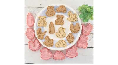 Babás Sütemény Kiszúró és Mintázó Készlet - 8 Forma, Torta Dekoráláshoz