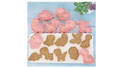 8 részes dinós sütemény kiszúró és mintázó készlet