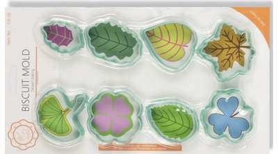Levél formájú süti kiszúró készlet – 8 részes, tartós műanyag