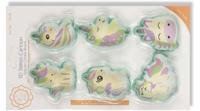 Unikornis süti kiszúró szett – 6 darabos műanyag forma