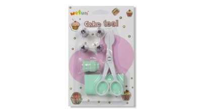 Komplett Tortadíszítő Eszköz Készlet, 7 Részes – Habzsák és Díszítőcső, Ollóval