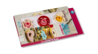 Linzer kiszúró készlet – 6 darab, szív, kör és virág alakú formák