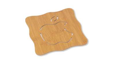 Négyzet alakú alma mintás bambusz edényalátét