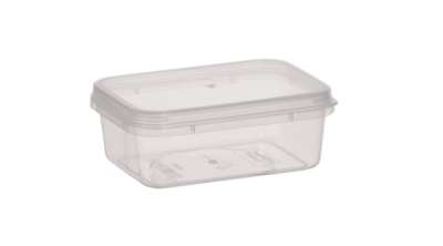 5 db kicsi szögletes műanyag ételtároló doboz tetővel