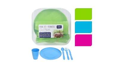 Műanyag piknik készlet dobozban