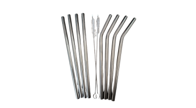 8 db 20 cm-es acél szívószál készlet