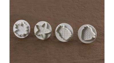 Gyümölcs és levél alakú keksz és fondant kiszúró