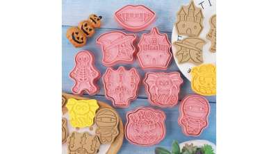 8 részes rémisztő halloween-i formák kiszúró és mintázó készlet