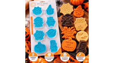 8 részes rémisztő halloween-i formák kiszúró és mintázó készlet