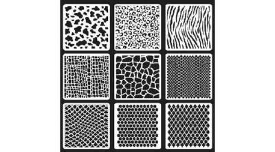 9 db-os állat bőr mintázatú tortastencil szett