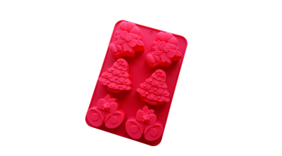 Helyes mintás 6 adagos karácsonyi szilikon forma