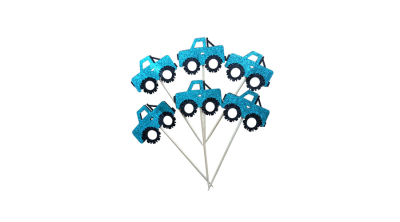 6 db kék autós muffin díszítő pálcika