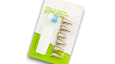 Tortadíszítő szett habzsák, díszítőcsövek, csatlakozó, 8 részes