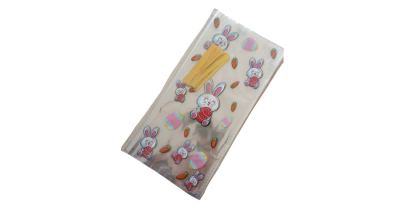 50 db nyuszis húsvéti celofán tasak lezáróval