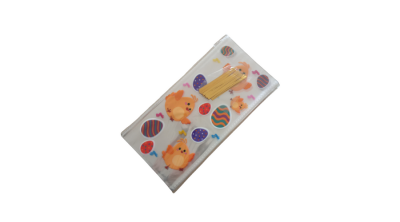 50 db csibe és tojás mintás húsvéti celofán tasak lezáróval